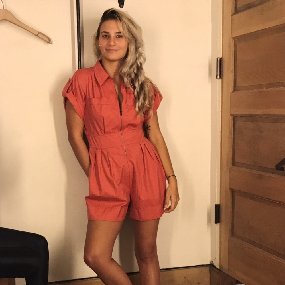 Anthropologie/HOLDING HORSES Coral Romper